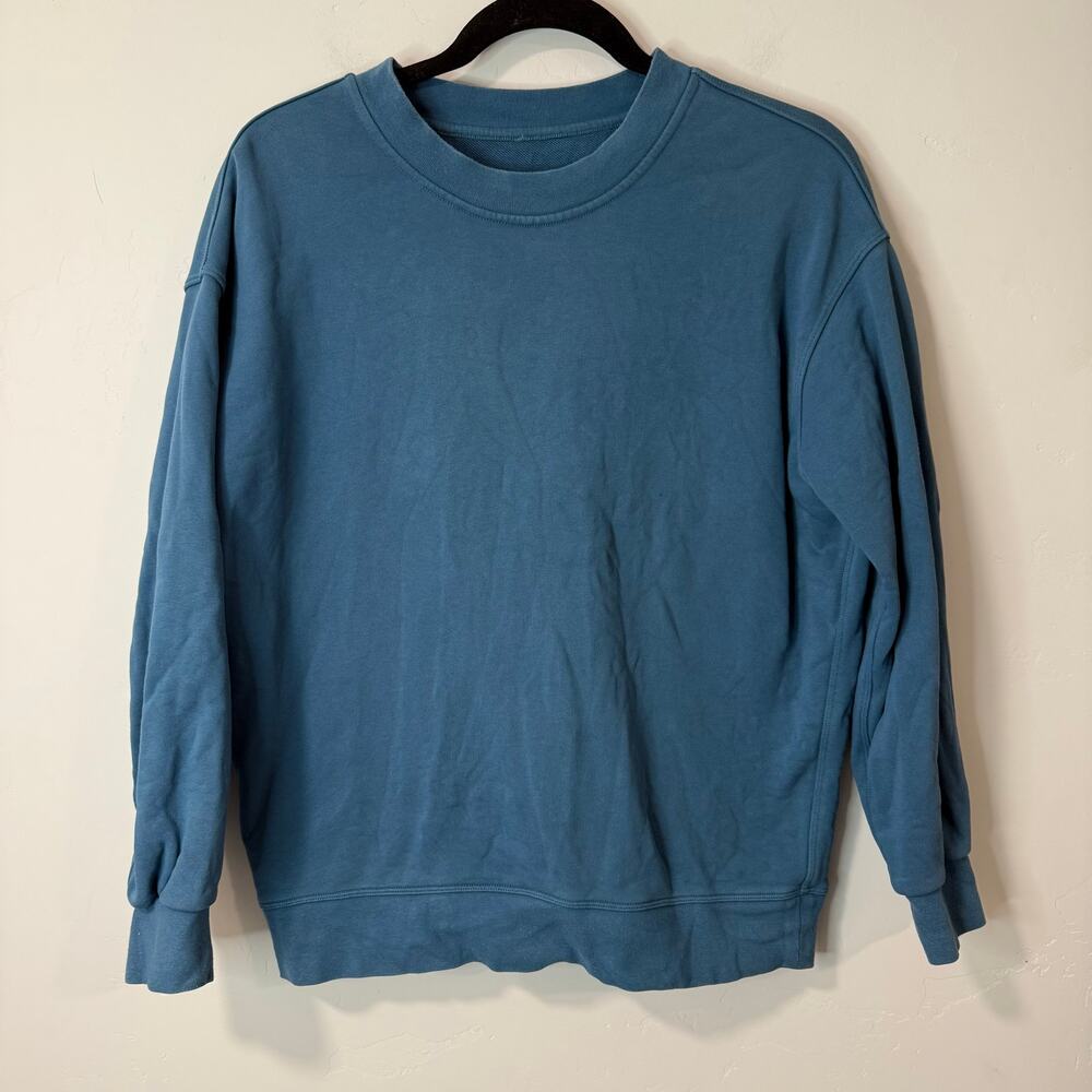 Lululemon Women's Perfectly Oversized Crew Sweatshirt Blue Terry Atheisure